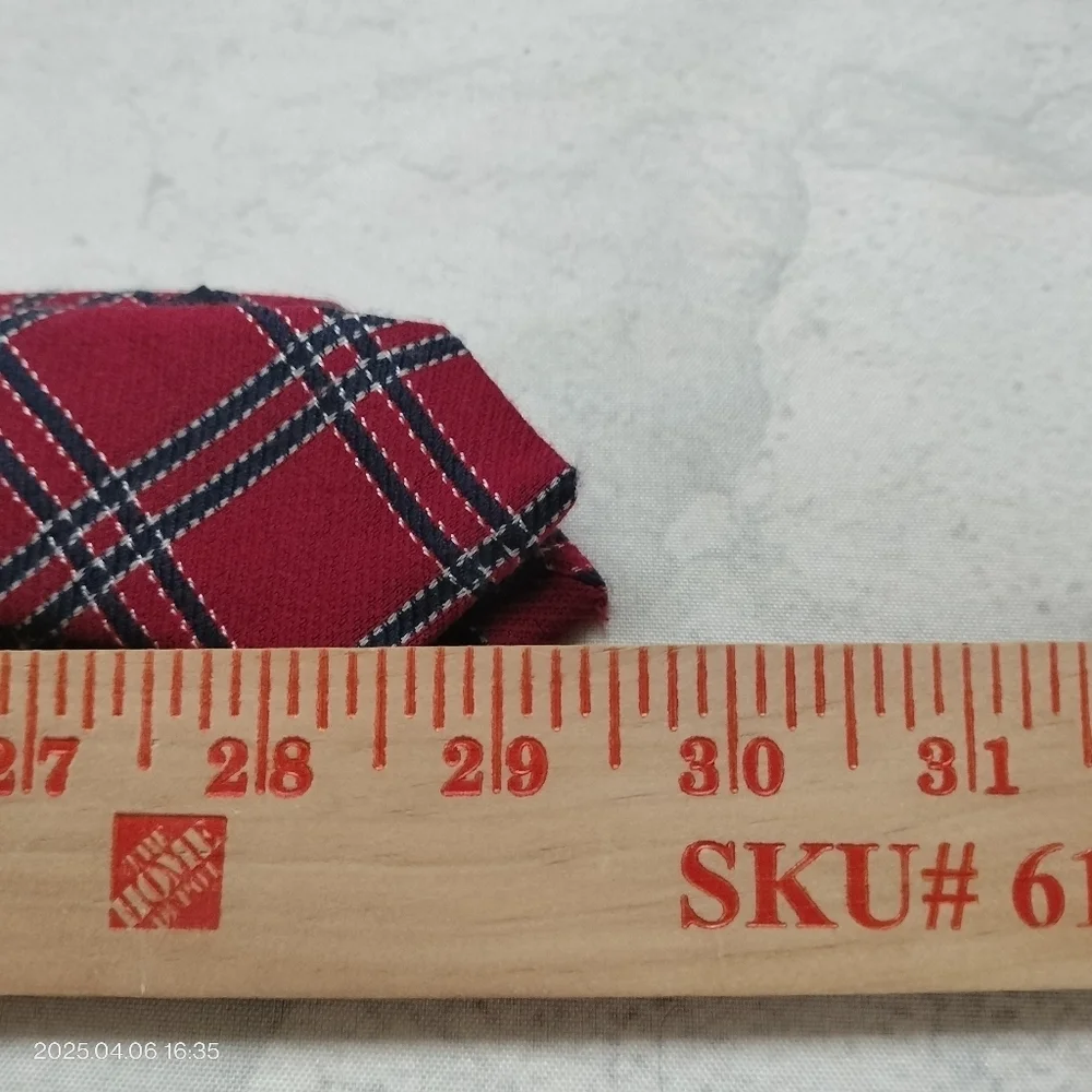 Cremieux Mercer St. Collection Tie Necktie Plaid Red Textured Handmade Flaw